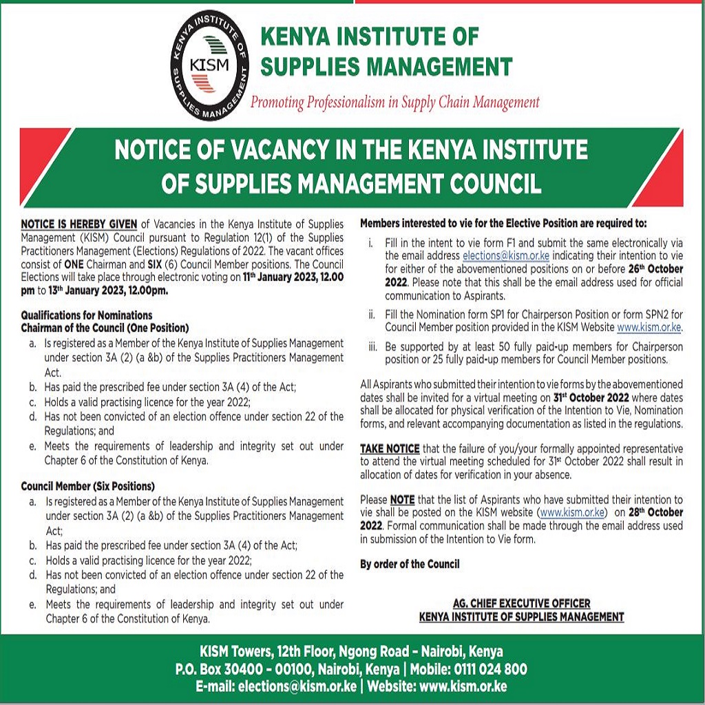 KISM Homepage – KENYA INSTITUTE OF SUPPLIES MANAGEMENT